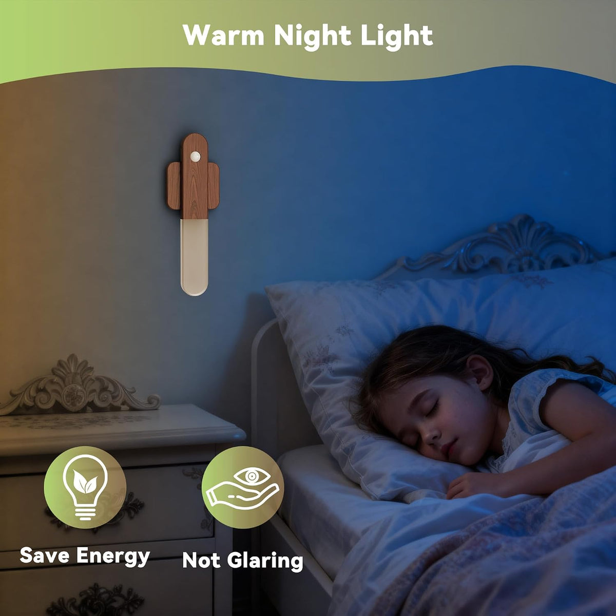 Battery Operated Motion Sensor Wall Sconces Set of 3, Motion Sensor Wall Light Wireless, Magnet Rechargeable LED Lights, Stairs Lights, Decor for Bedroom, Hallway, Living Room, Closet (Walnut Wood)