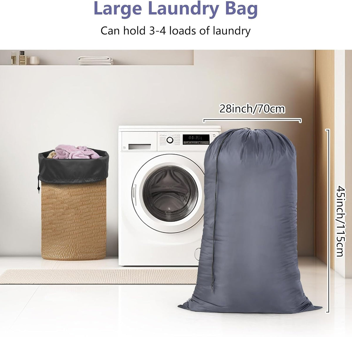 OTraki 2 Pack Large Laundry Bag 28x45 Inch Heavy Duty Laundry Wash Bag