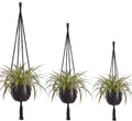 EBOOT 3 Pack 33 41 48 Inch Macrame Plant Hanger, Black, 4 Legs
