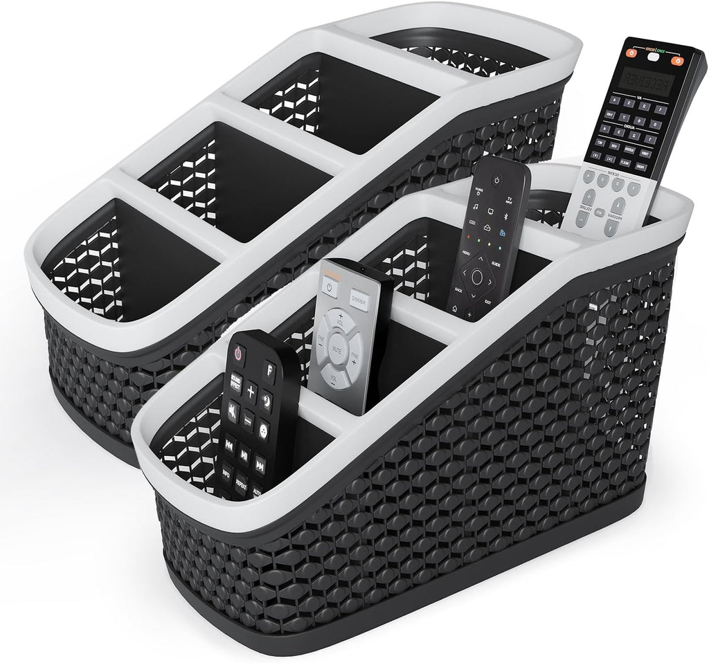 Tafura Remote Control Holder, 2 Pack, 4-Compartment Organizer