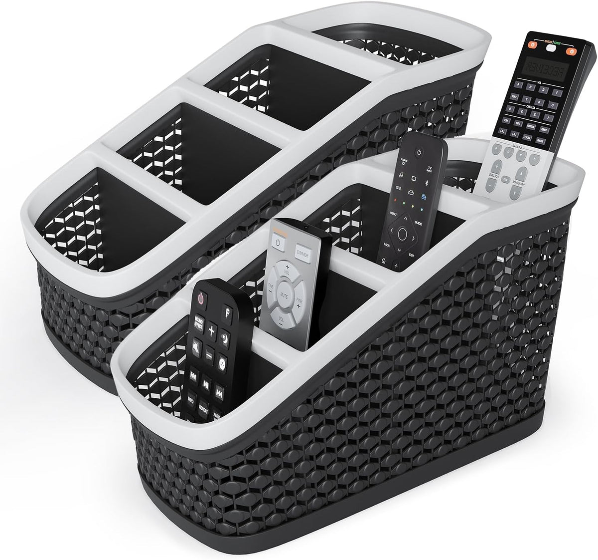 Tafura Remote Control Holder, 2 Pack, 4-Compartment Organizer