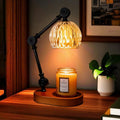 Candle Warmer Lamp, Dimmable Wax Melting Warmer with Adjustable Height, Bedroom Living Room Home Decor, Birthday Relaxation Gifts for Women (Transparent, Wave)