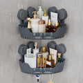 Ettori 2 Pack Corner Shower Caddy with 4 Suction Cups, Pearl Gray