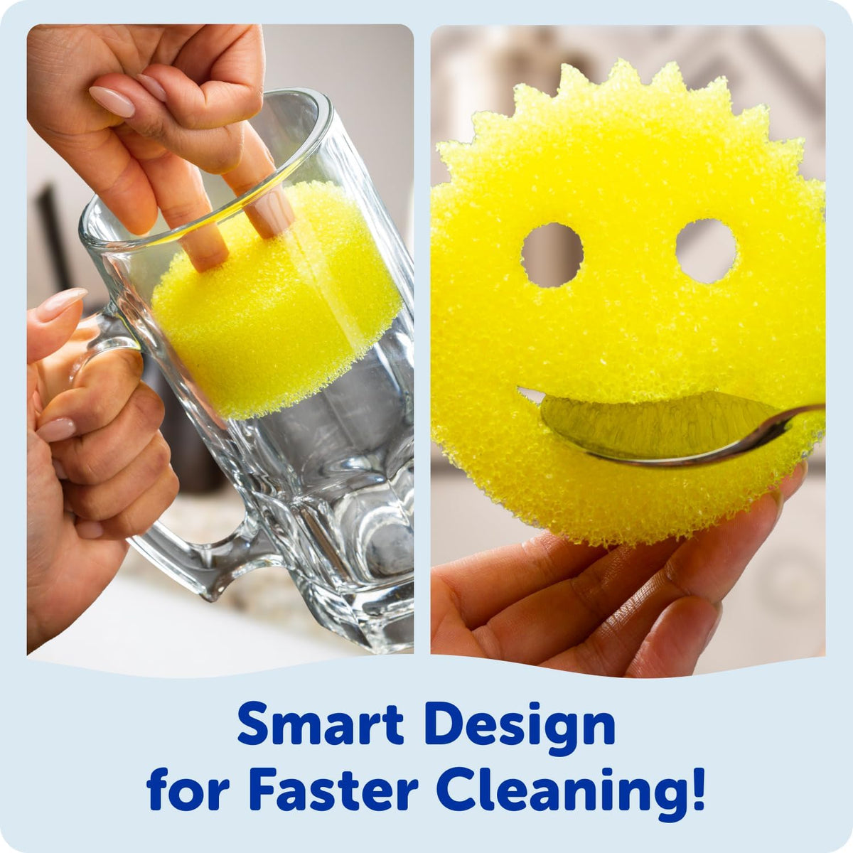 Scrub Daddy Color Sponges - Scratch-Free Multipurpose Dish Sponge Color Variety Pack - BPA Free & Made with Polymer Foam - Stain & Odor Resistant Kitchen Sponge (3 Count)