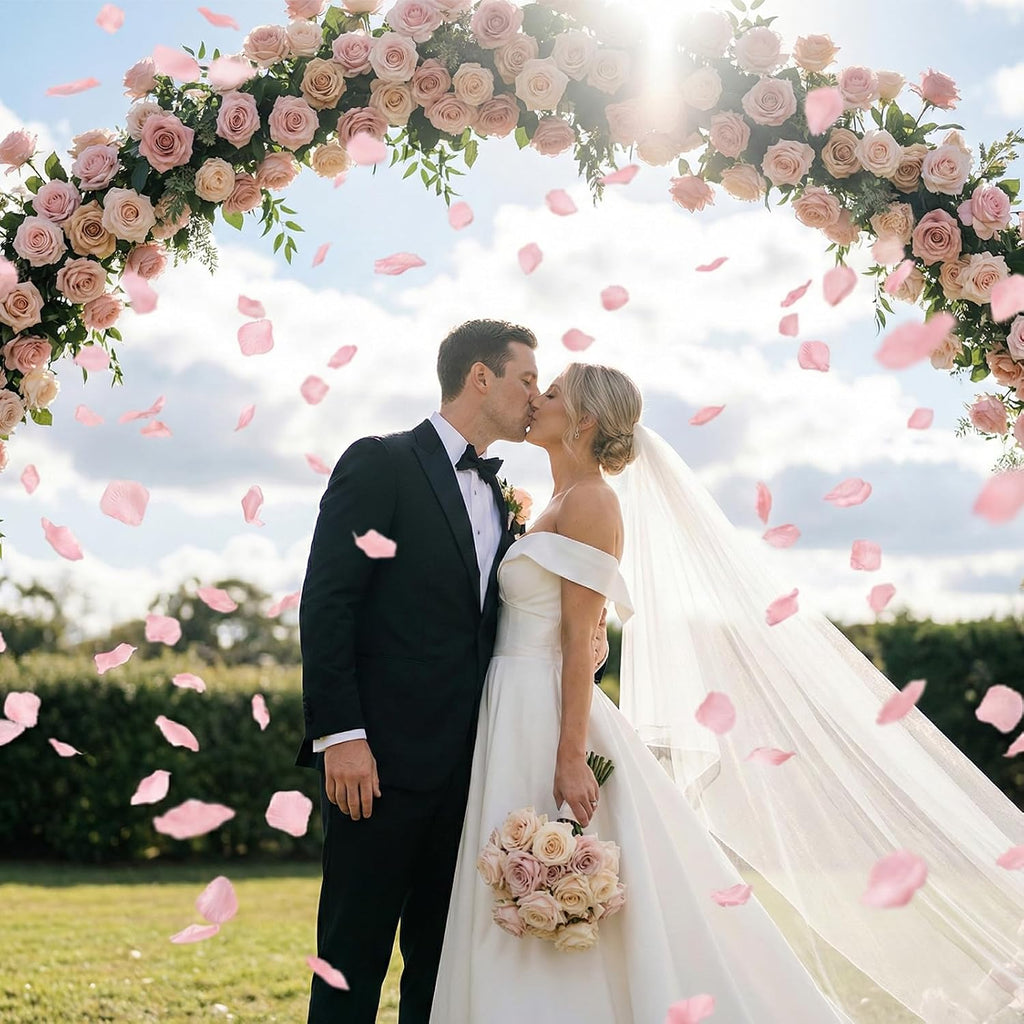 Anwyll 3000Pcs Pink Rose Petals - Artificial Faux Flowers Fake Rose Petals for Wedding Proposal Engagement Romantic Night Anniversary Valentine's Galentine's Day Decoration Home Room Party Decor