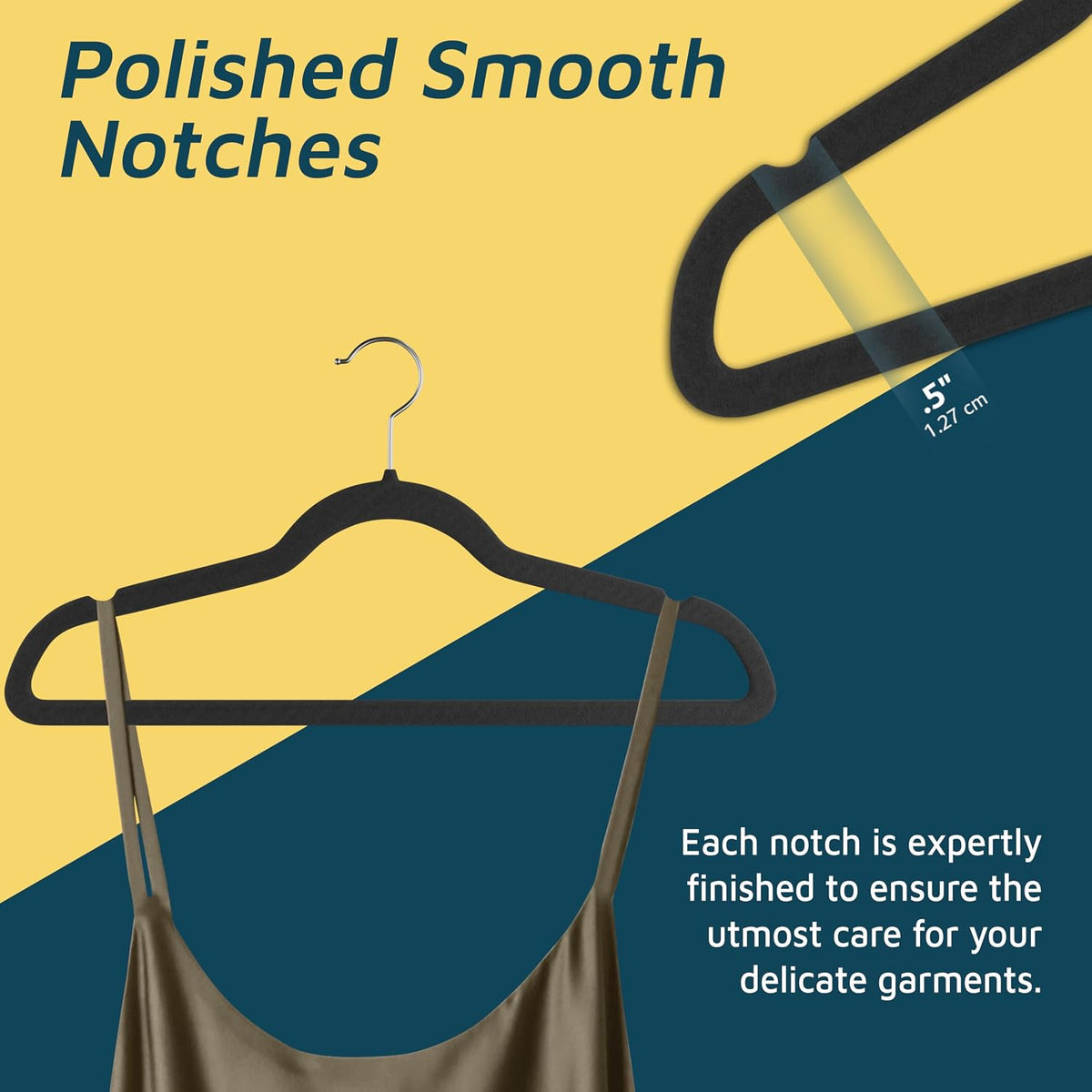 Lifemaster Velvet Non-Slip Plastic Hanger Set - 20 Pieces Non-Slip Clothes Hanger Set with 360° Swivel Hook, Space-Saving, Sleek Design, Smooth Velvet Finish, Lightweight Construction - Black