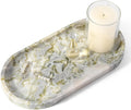 Koville Green Marble Vanity Tray for Bathroom Countertop