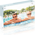 1 Pack 8x10 Acrylic Picture Frames, Premium Acrylic Photo Frame, Double-Sided Magnetic Picture Frames Clear Thickness Lucite Frameless Transparent Square Frame Gift for Home Office Desktop Display