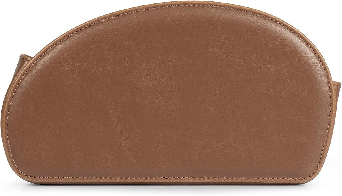 Londo PU Vegan Leather Remote Control Holder with 5 Pockets, Nightstand Caddy & Bedside Organizer for TV, DVD, Blu-Ray, Roku, Apple TV Remotes, Phones, Glasses — Suede Lined Gift for Dad, Light Brown