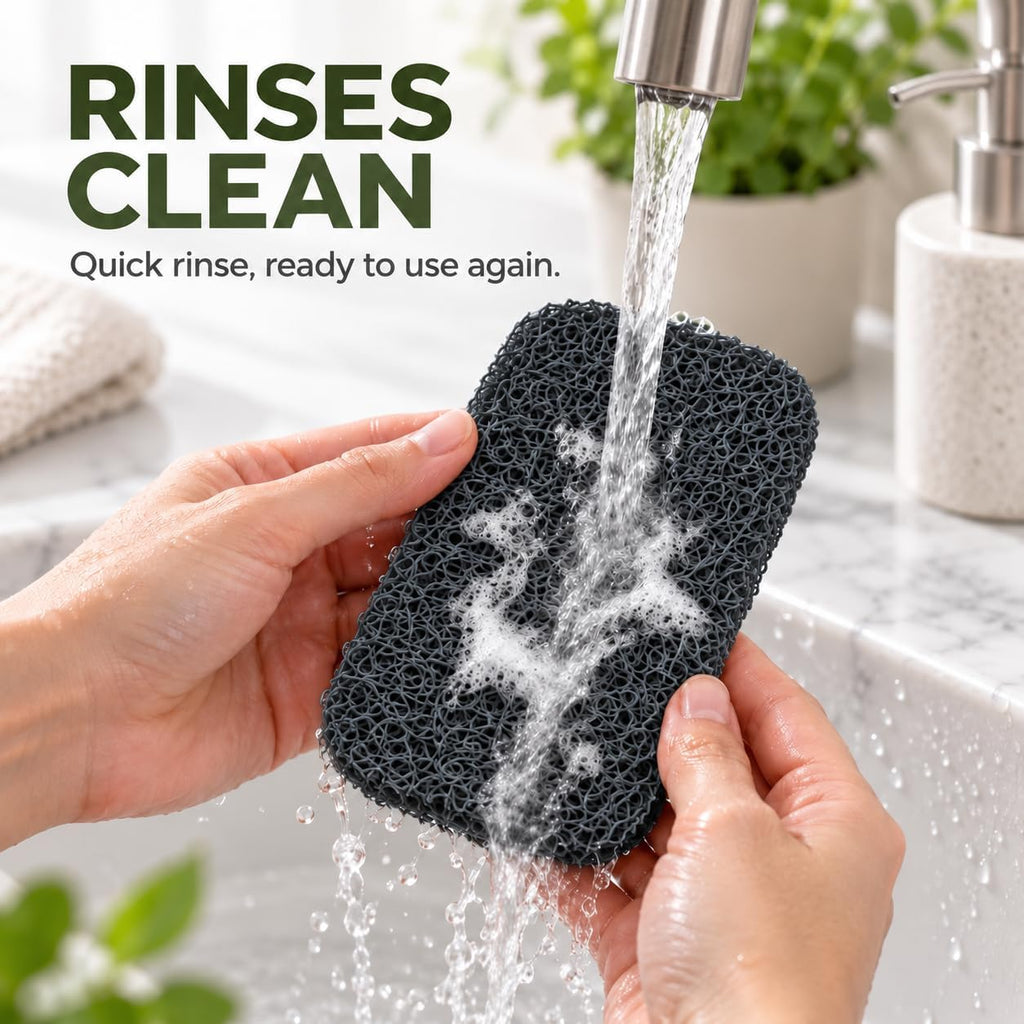 4 Pack Soap Saver Pads for Bar Soap, 4.5 x 3 Inch Soap Lifter Pads, Quick Drain Soap Holder for Soap Dish, Kitchen Sink, Bathroom, Shower and Bathtub, Gray