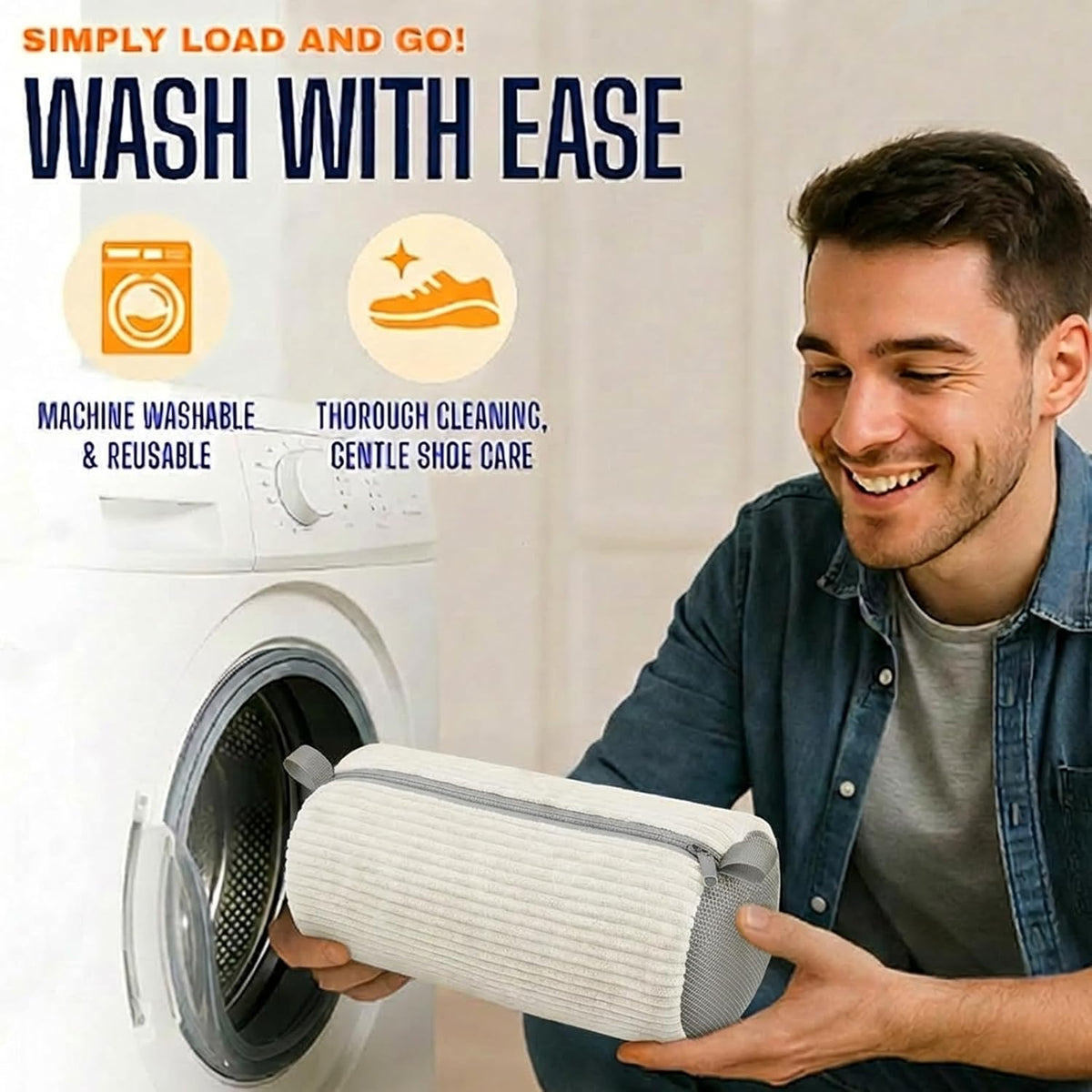 Shoe Washing Machine Bag，2PCS Laundry Shoe Bags for Sneaker，Washer and Dryer Reusable Shoes Cleaning Bag for All Shoe Sizes - Cream