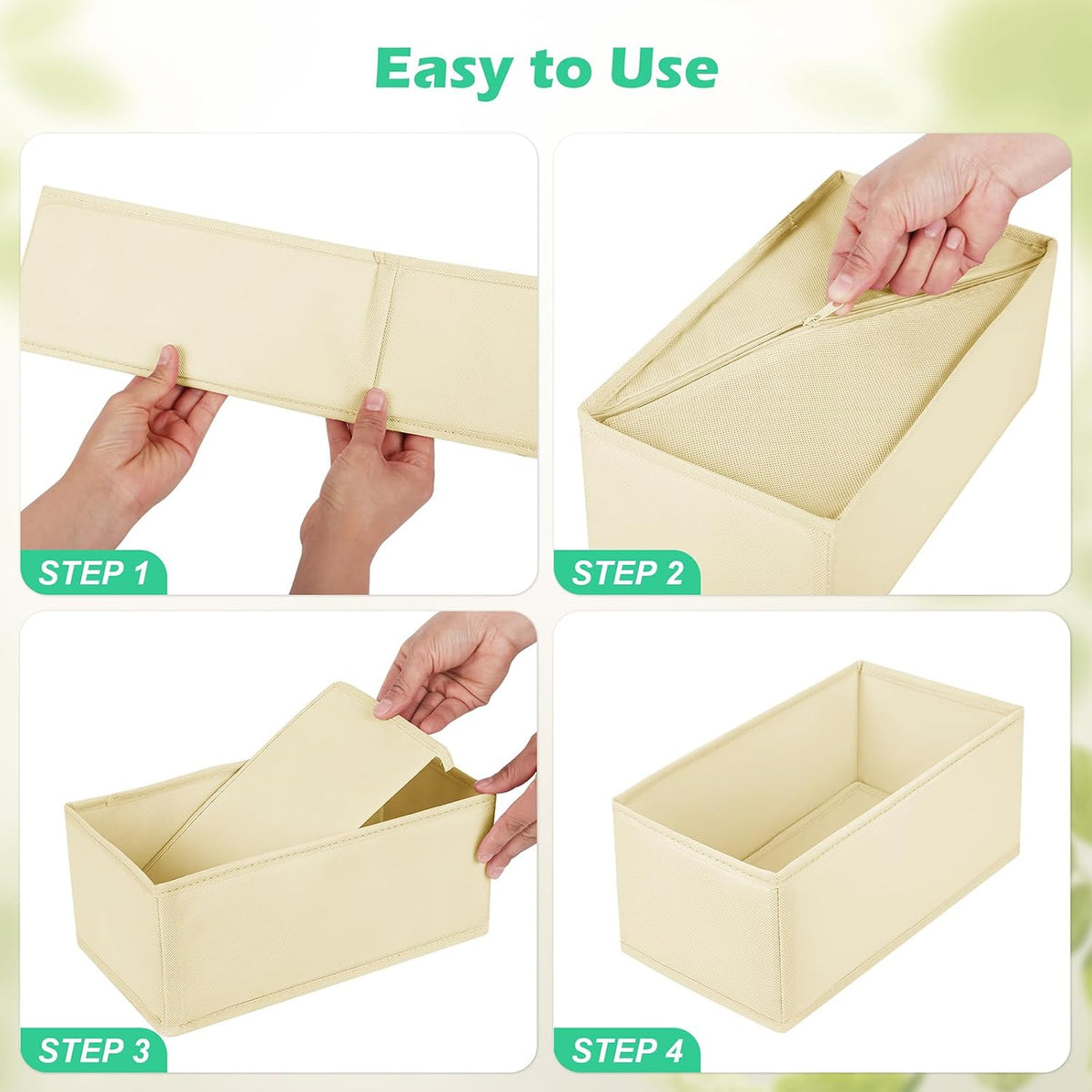 Drawer Clothing Organizer 16-Pack,Beige Underwear Dividers