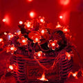 30 LED Red Flower Fairy Lights, Battery/USB Operated, Romantic Floral Decor