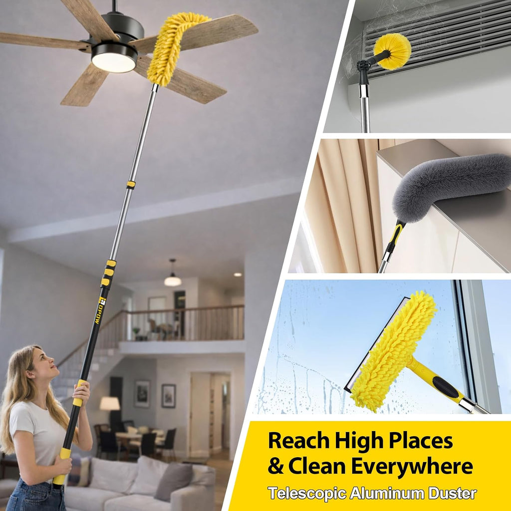 25 Foot High Ceiling Duster Kits with 4.5-18ft Heavy Duty Extension Pole