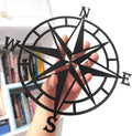ESTART 14In Black Nautical Compass Metal Beach Theme Wall Hanging Decor