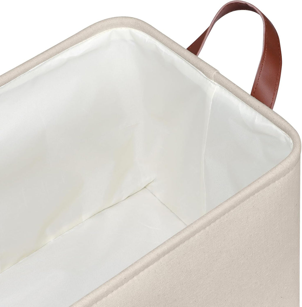 KEEGH Storage Baskets for Organizing Cube Storage 15 in, 4 Pack, Beige