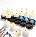 12 Pcs Rechargeable Flameless Candles with Remote Timer & Charging Base