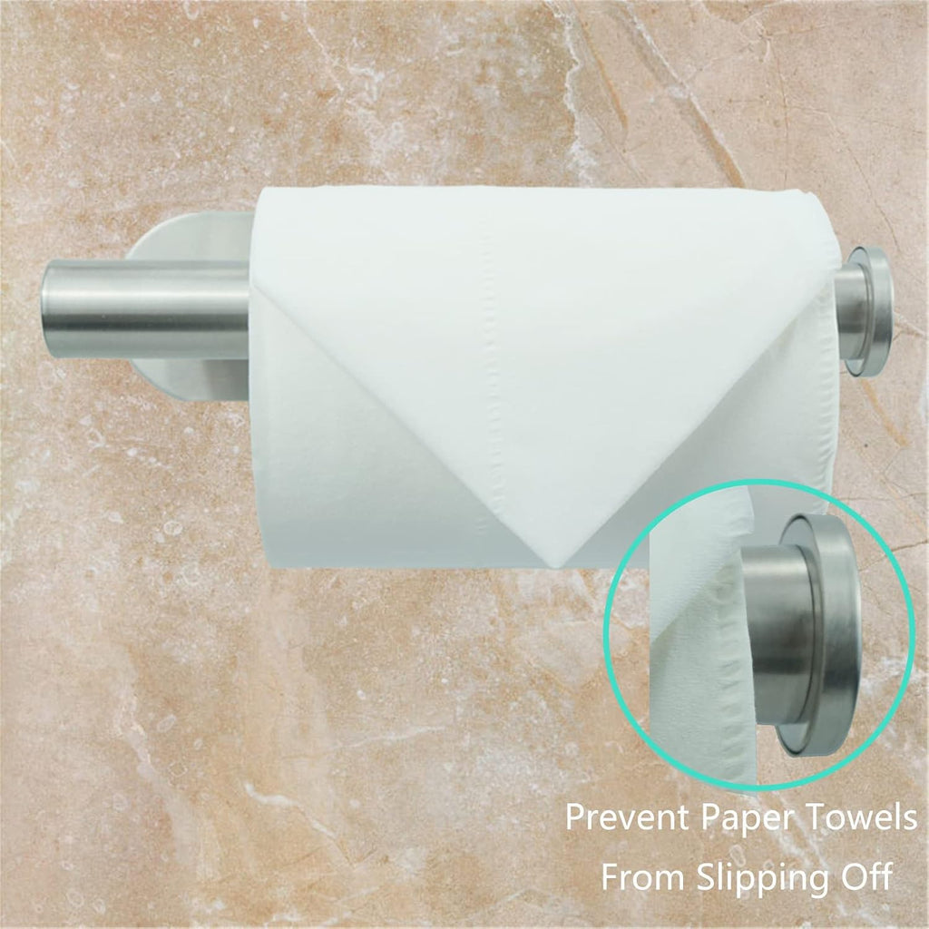 Self-Adhesive Stainless Steel Toilet Paper Holder - No Drilling, Suitable for Bathroom, Kitchen, RV (Brushed Nickel)