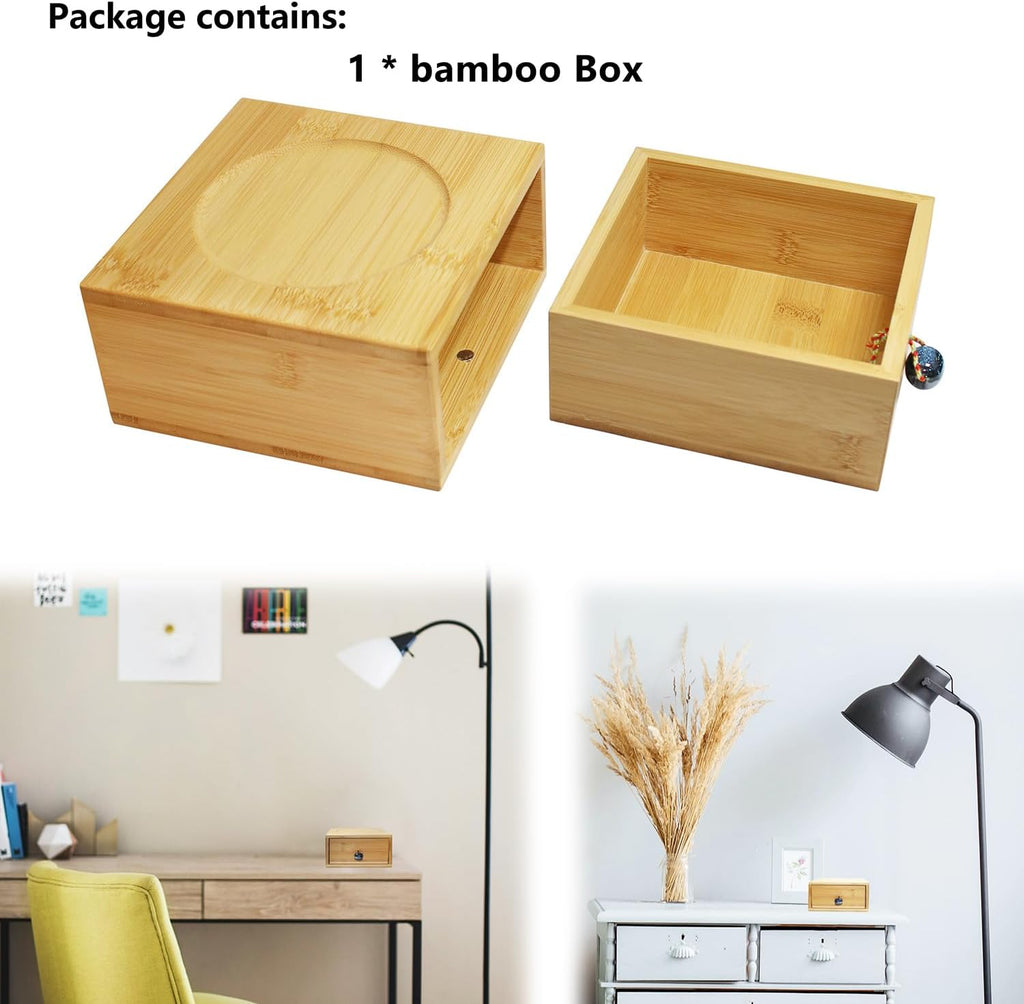 6 x 6 inch Bamboo Wooden Box for Store Smudging Sticks or Small Accessories
