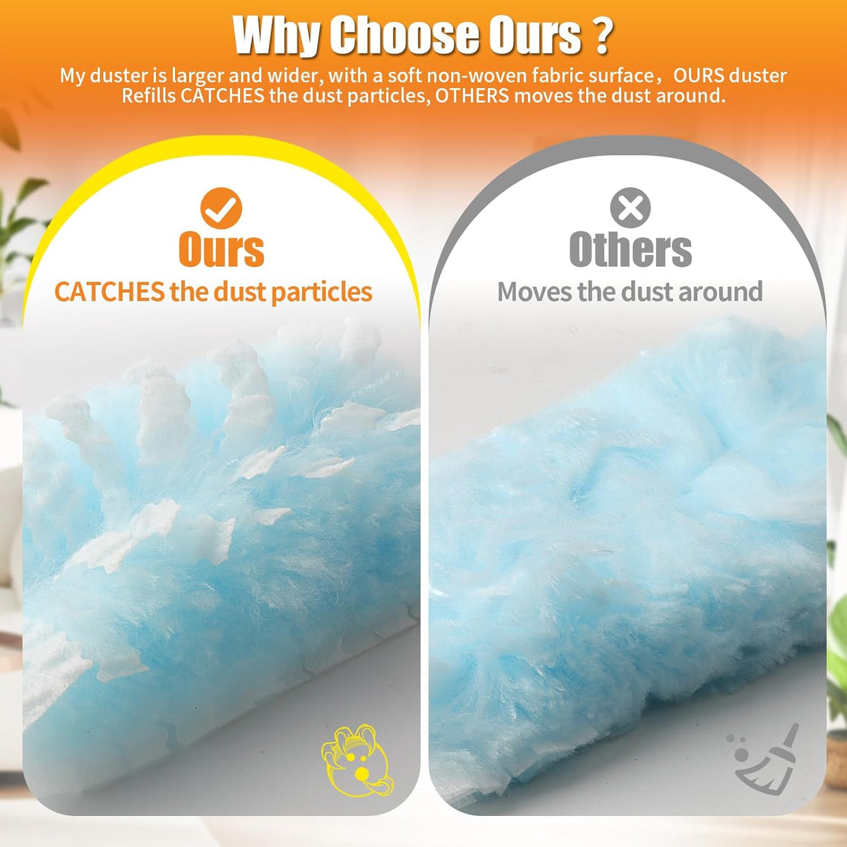 80 Count Duster Refills Compatible with Swiffer Duster, 180°Disposable Multi-Surface Microfiber Cleaning Dusters, Lemon Scent