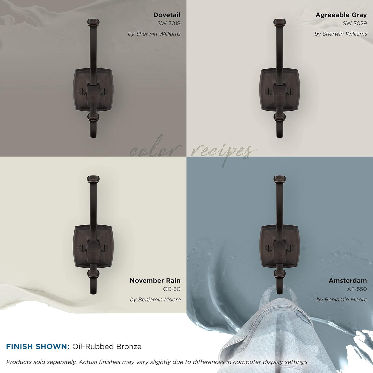 Amerock Kinsale Double Prong Oil-Rubbed Bronze Wall-Mounted Hook