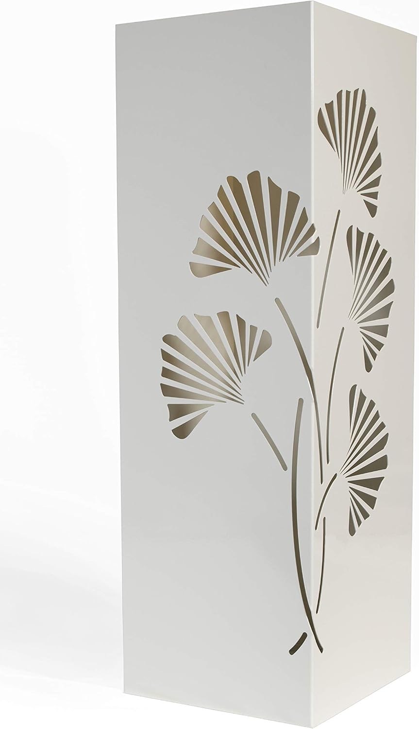 Mango Steam White Tall 21.75" Japanese Ginkgo Leaf Umbrella/Cane/Walking Stick Holder, Stand, Rack Organizer