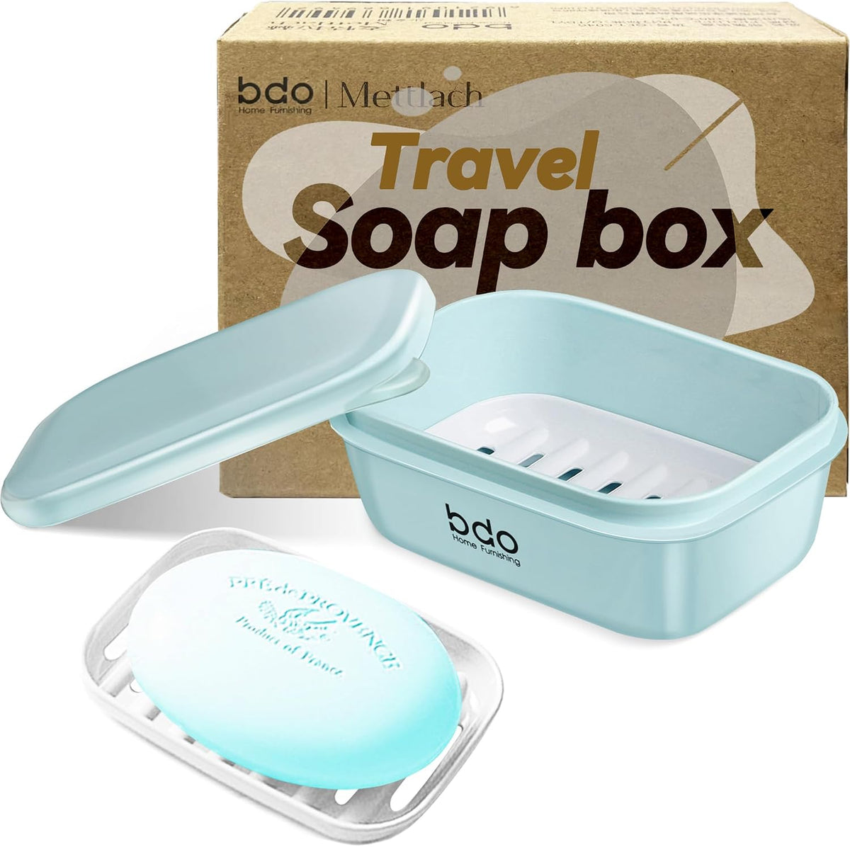 Travel Soap Case Green with Leakproof Lid and Drainage Layer