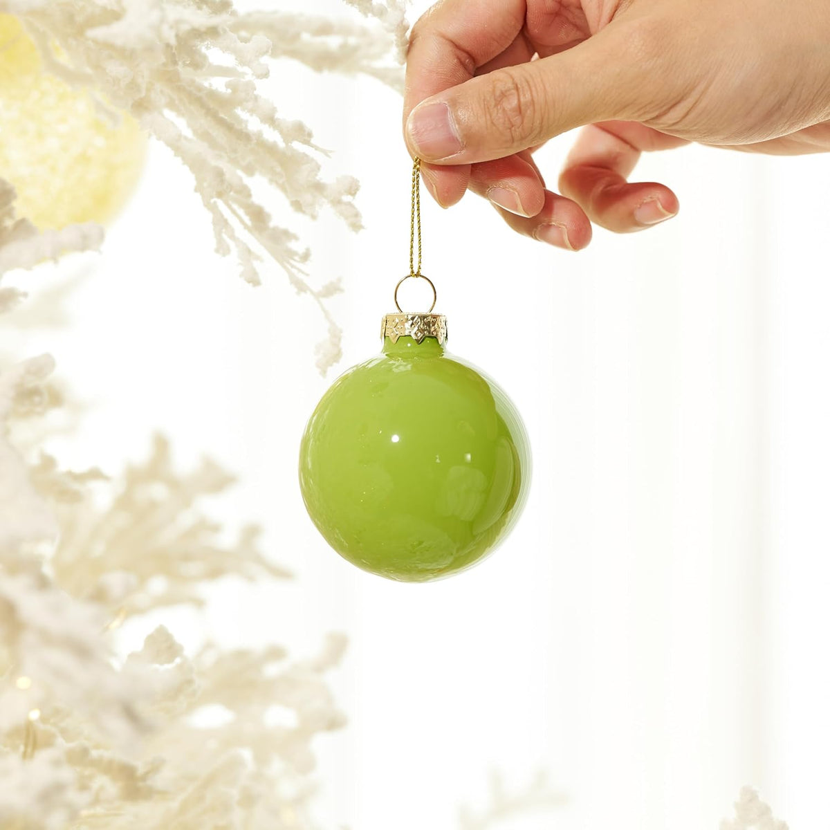 WDS WONDROUS Christmas Ornaments Blue Green Set of 12 Christmas Ball Glass