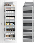 Yecaye 6 Tier Over the Door Organizer, 52.8lbs Capacity Door Organizer Hanging with 12 Mesh Pockets, Behind the Door Storage for Closet Baby Nursery Bathroom Bedroom,and Dorm,1Pc