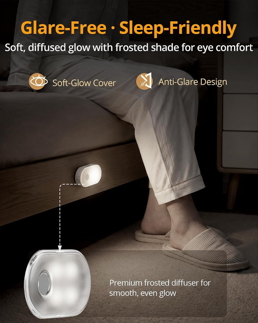 Lyridz Rechargeable Battery Night Light with Motion Sensor, Portable, Auto-Off, Dimmable for Bathroom, Bedroom, Kitchen, Stairs, Hallway, Pets, Travel, 4-Pack, Cool White