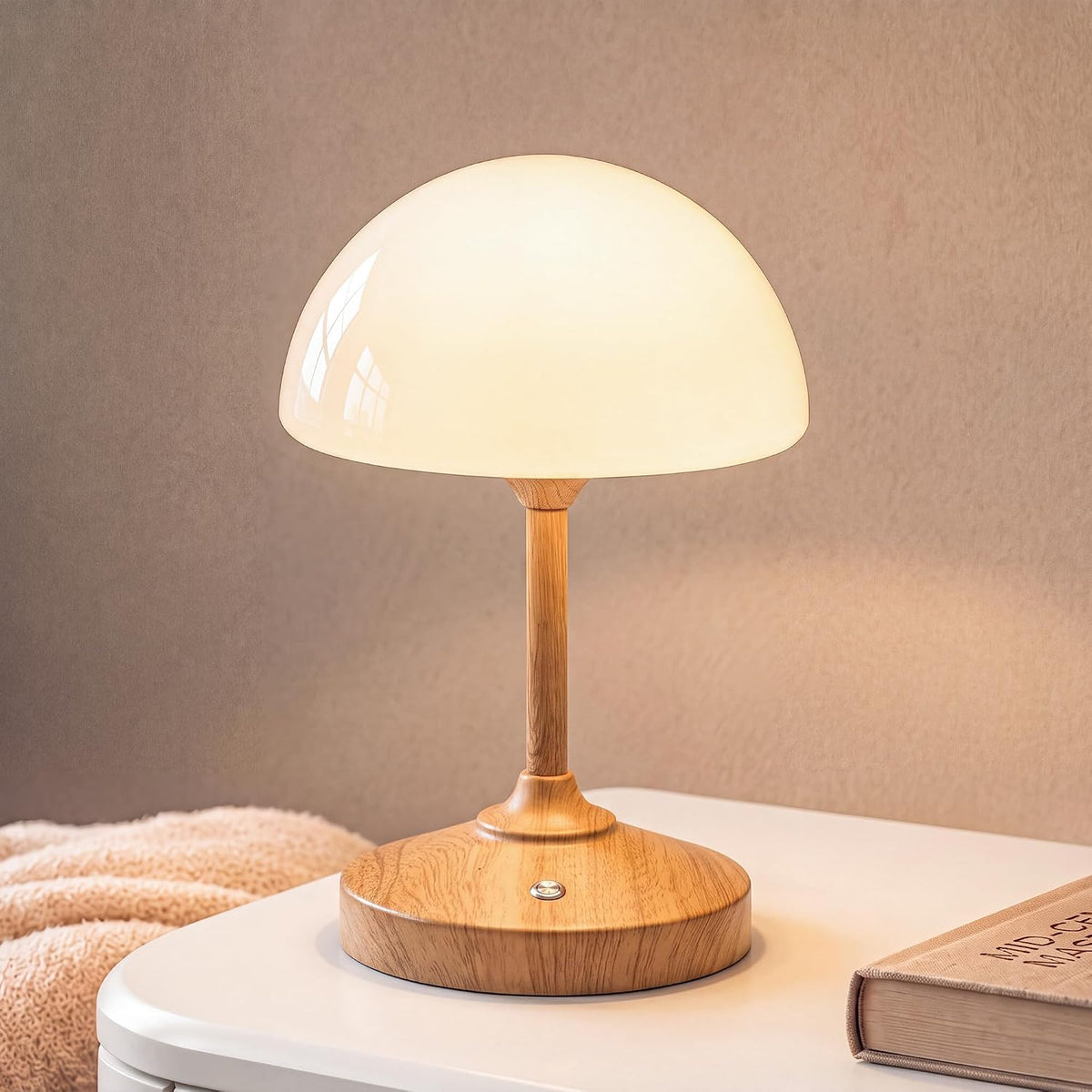 Dawnwake Mushroom Lamp Cordless Lamp for Bedroom-Shower Lamp Waterproof