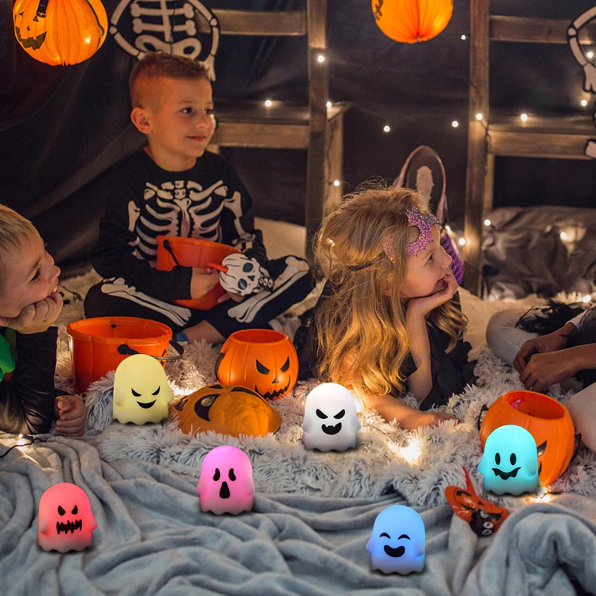 Wondise Halloween Flameless Ghost Candles with Remote and Timer