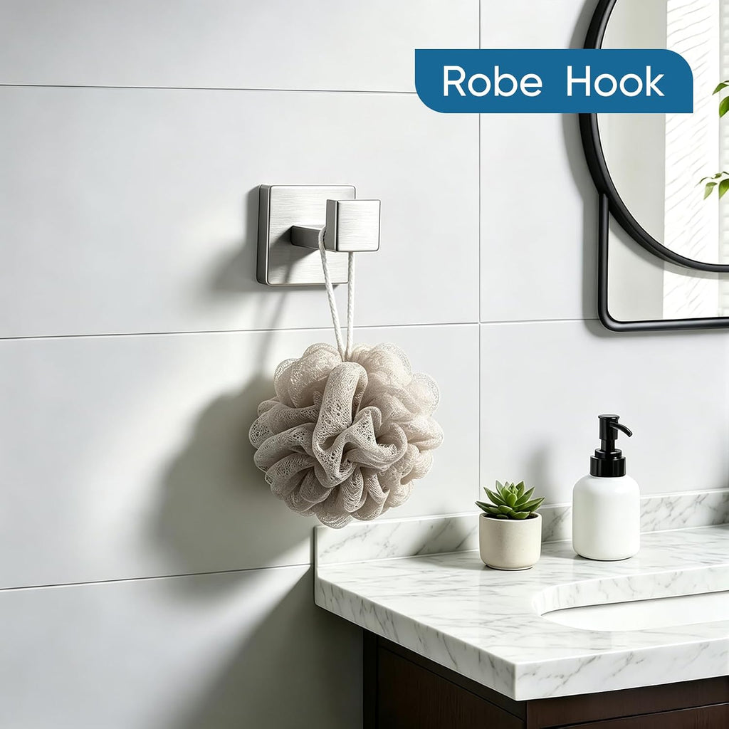 VELIMAX Brushed Nickel Towel Bar, SUS304 Stainless Steel Bathroom Hardware Set, Towel Racks for Bathroom Wall Mounted, 24-Inches