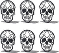 3 Pairs Metal Skull Design Bookend Black Book Ends, Heavy-Duty Bookends for Shelves, Black Skull Book Ends for Heavy Books, Book Shelf Holder Home Office Decorative Desktop Organizer