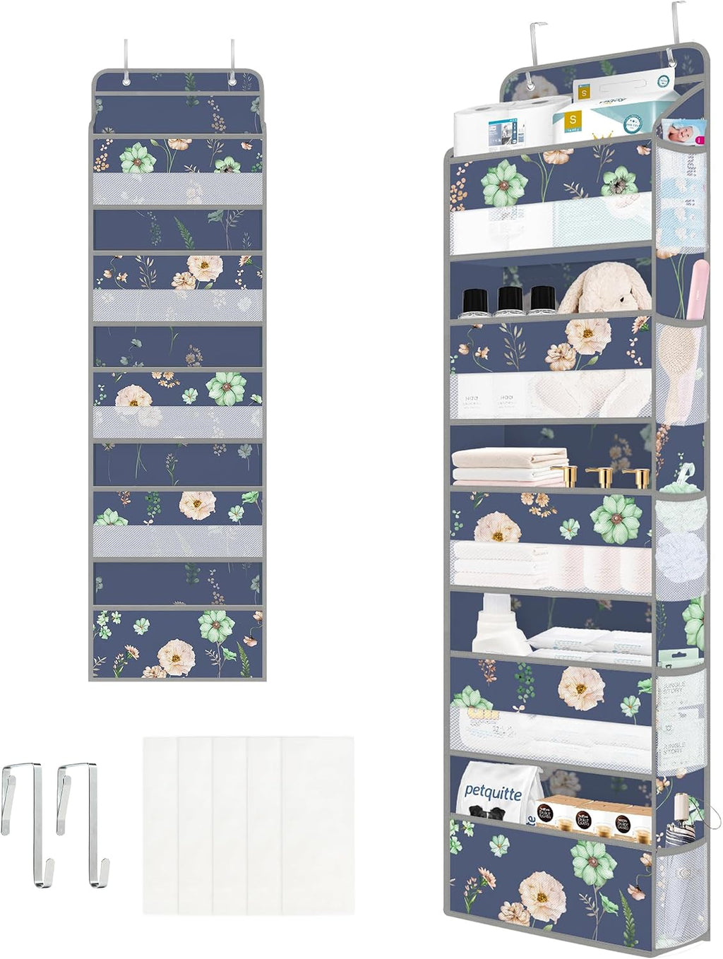 Clastyle Over the Door Organizer Diaper Toy Nursery Hanging Shelf, Leaf