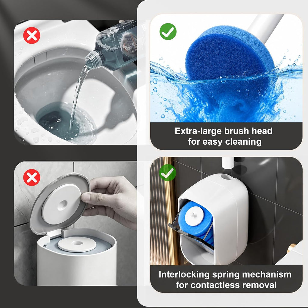 MOPUP Disposable Toilet Brush Set, 35 Refills