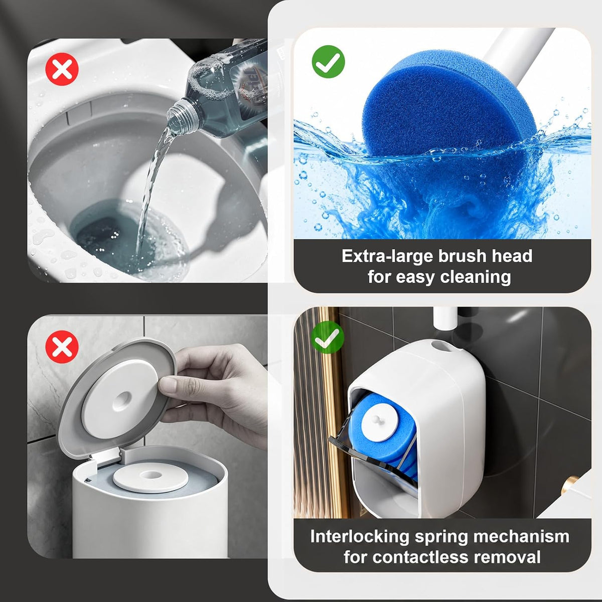 MOPUP Disposable Toilet Brush Set, 35 Refills