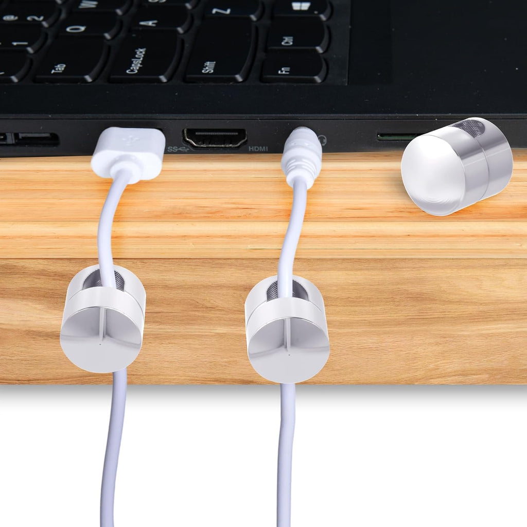 SmallCat 5 Sets Charger Holders for Cords, Silver Cable Anchor Holders