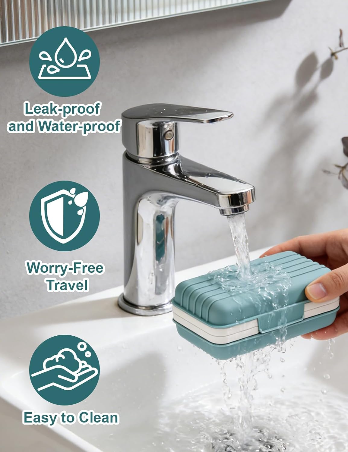 1 Pack Travel Bar Soap Holder Dish, Soap Case Box with Lid for Shower