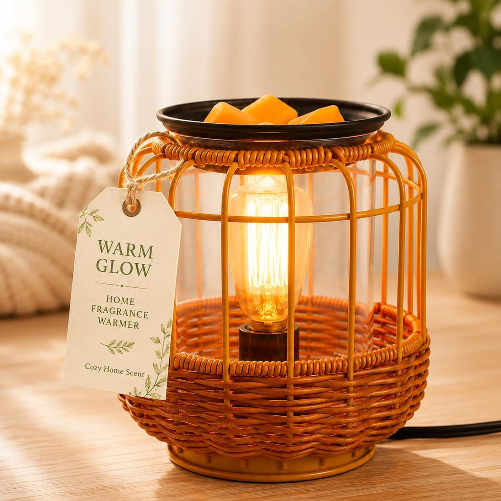 Rattan Wax Melt Warmer Electric Wax Warmer for Scented Wax Cubes