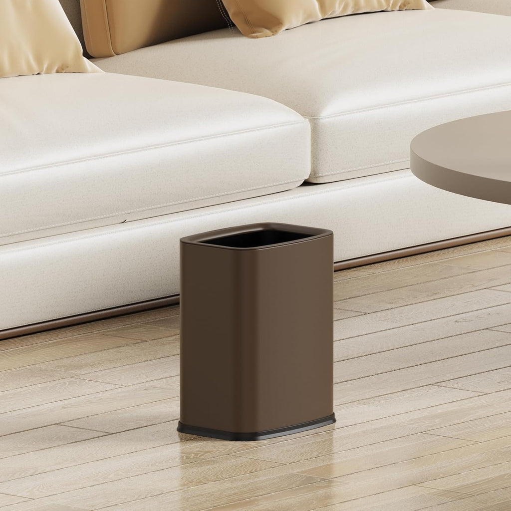 2.6 Gal Brown Bathroom Trash Can,Small Office Garbage Can