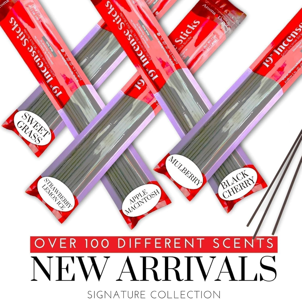 Aroma Depot 19'' Strawberry Most Exotic Incense Sticks. One Bundle Approx 27 to 30 Sticks, Jumbo 19 inch Long, Natural 19'' Extra Large Incense Sticks. Burns for 3 to 4 Hours Each. Long Lasting
