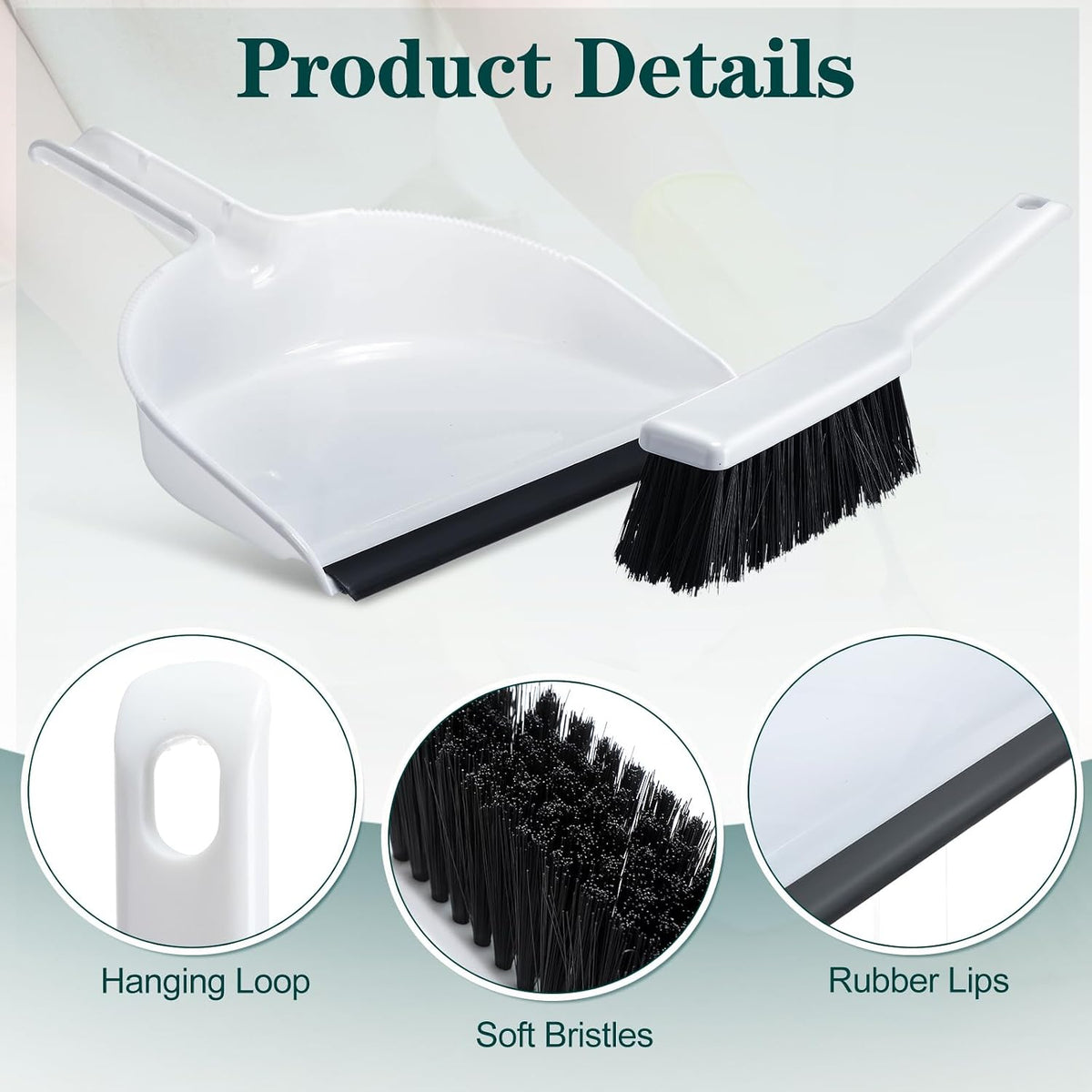 Zubebe 18 Pcs Mini Dustpan and Brush Set, Small Broom and Dustpan Set