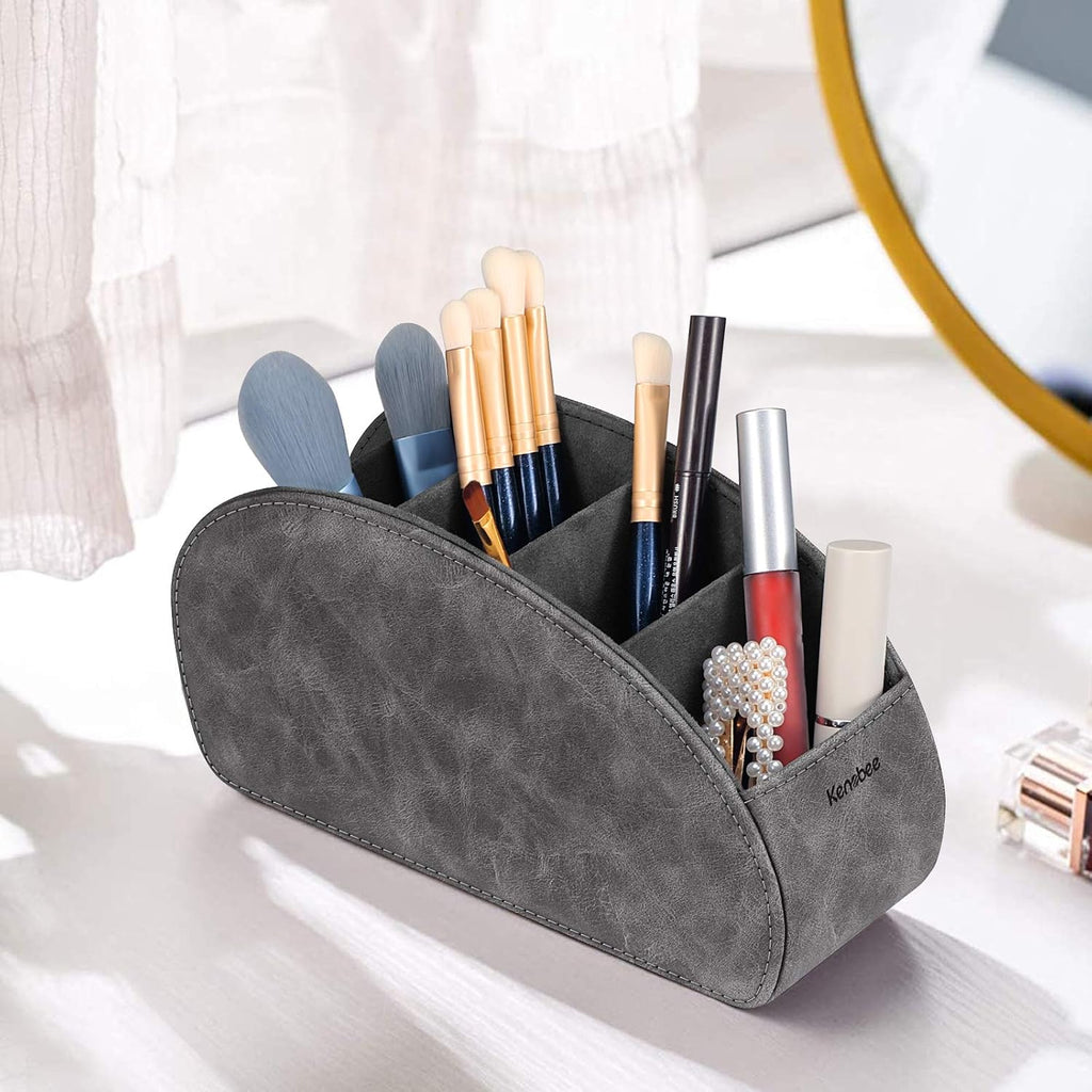 KENOBEE Remote Control Holder with 5 Compartments, Gray