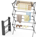 Clothes Drying Rack Foldable, Drying Rack Clothing Antirust Laundry Drying Rack Collapsible for Indoor Outdoor, 11.8" D x 34.5" W x 35.5" H, Grey