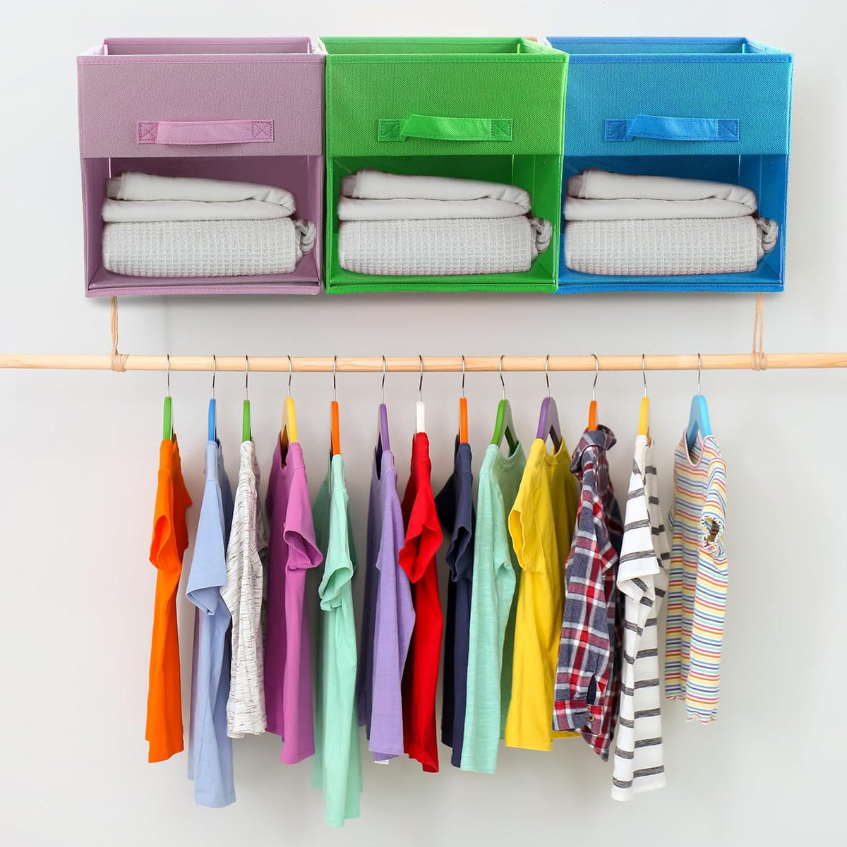 Windyun 8 Pack 11" Collapsible Thick Oxford Fabric Cube Storage Bins Sturdy Foldable Organizer Boxes with Reinforced PP Board, Front Handle & Clear Window for Closet Wardrobe Shelf Cloth Book Baskets