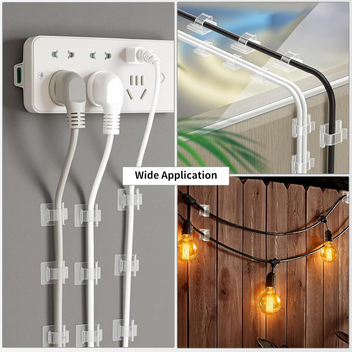 LinkDocs 30 PCS Adhesive Cable Wire Clips Clear, Cable Staples Outdoor Cable Management Wire Organizer Cord Holder for Under Desk, Car, Wall, TV PC Ethernet Cable (Clear)