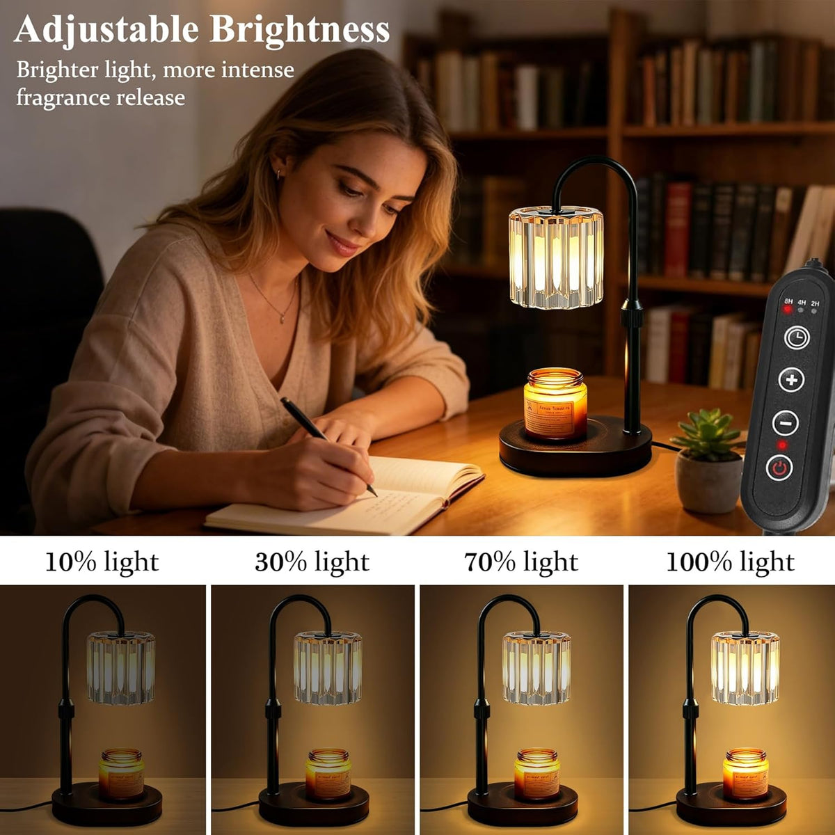 Lukasa Candle Warmer Lamp with Timer, with LED Color Lights, Dimmable, Adjustable Height, House Warming Gifts New Home Decor, Gifts for Women Mom for Birthday Mothers Day Thanksgiving Day Christmas