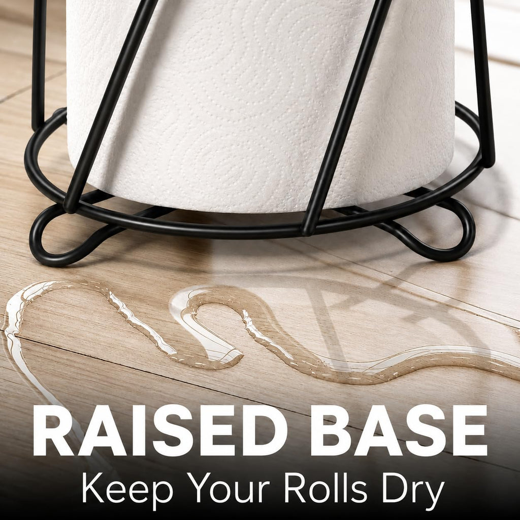BROOKSTONE, Stylish Toilet Paper Holder, Freestanding Bathroom Tissue Organizer, Minimalistic Storage Solution, Modern Trending Design [Holds MEGA Rolls]