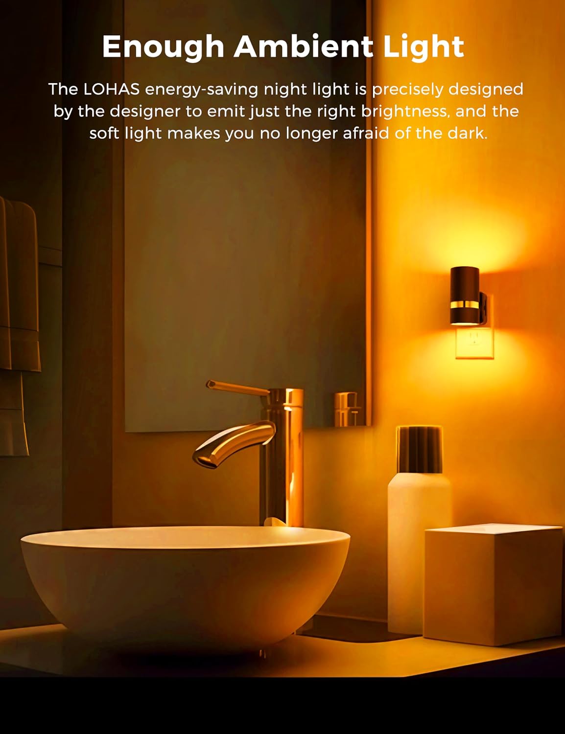 L LOHAS LED Night Lights Plug into Wall, Dusk to Dawn Night Light